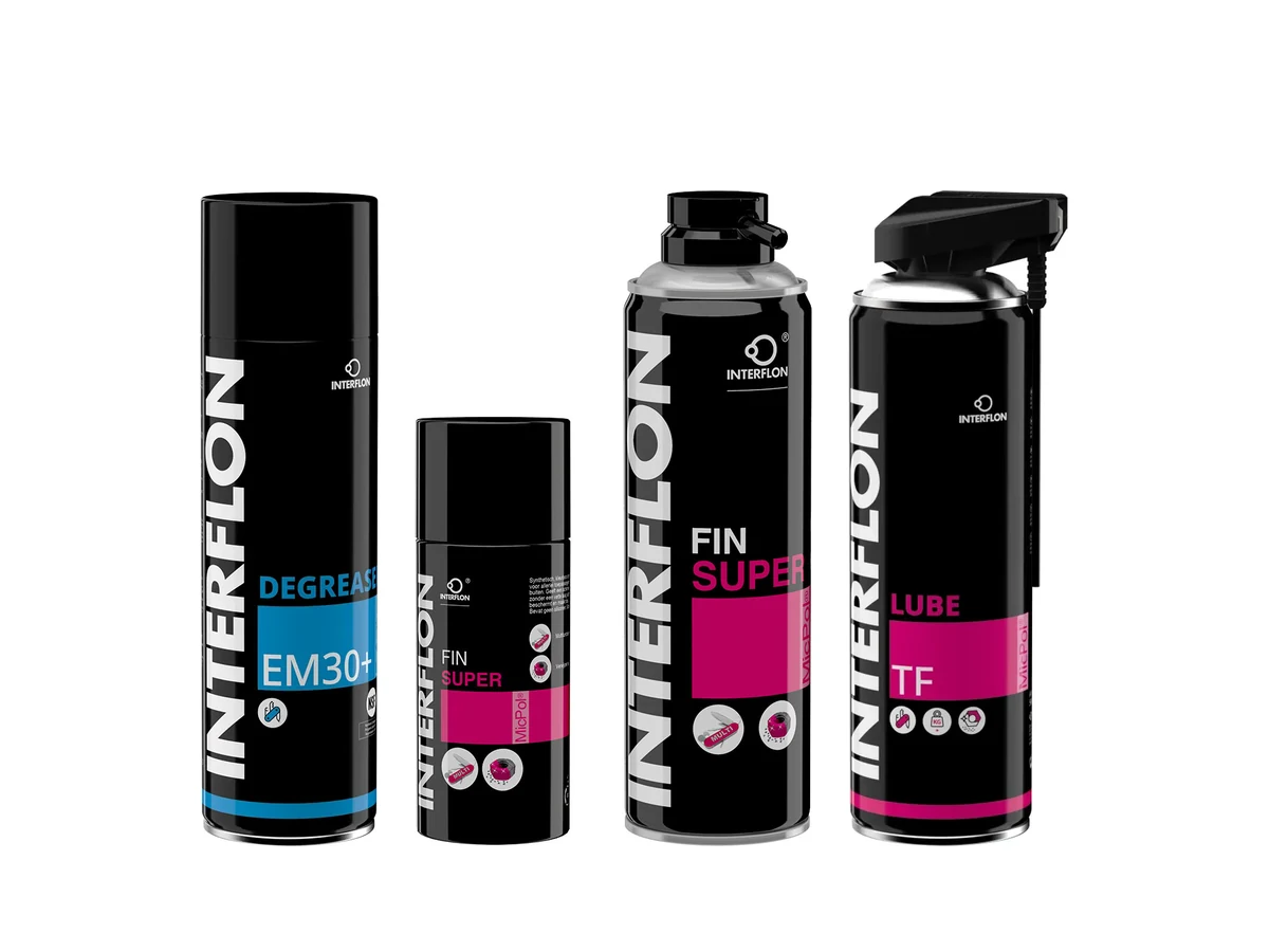 Interflon Degreaser EM30+, Fin Super og Lube TF