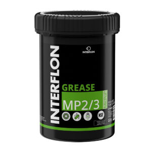 Interflon Grease MP2/3 í hylkjum, dós og málmfötu.
