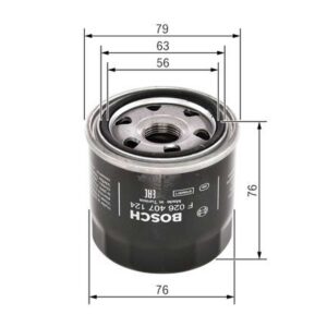 Málateikning af Bosch P 7124 olíusíu