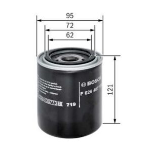 Málateikning af Bosch P 7198 olíusíu