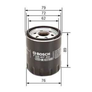 Málateikning af Bosch P 7202 olíusíu