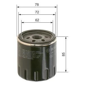 Málateikning af Bosch P 7300 olíusíu