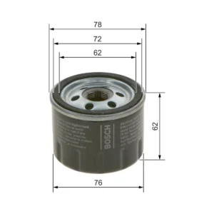 Málateikning af Bosch P 7279 olíusíu