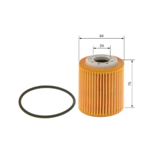 Málateikning af Bosch P 7299 olíusíuinnleggi