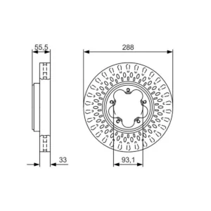 BOSCH Bremsudiskur framan 288mm, 0 986 479 A49, vörumynd 2