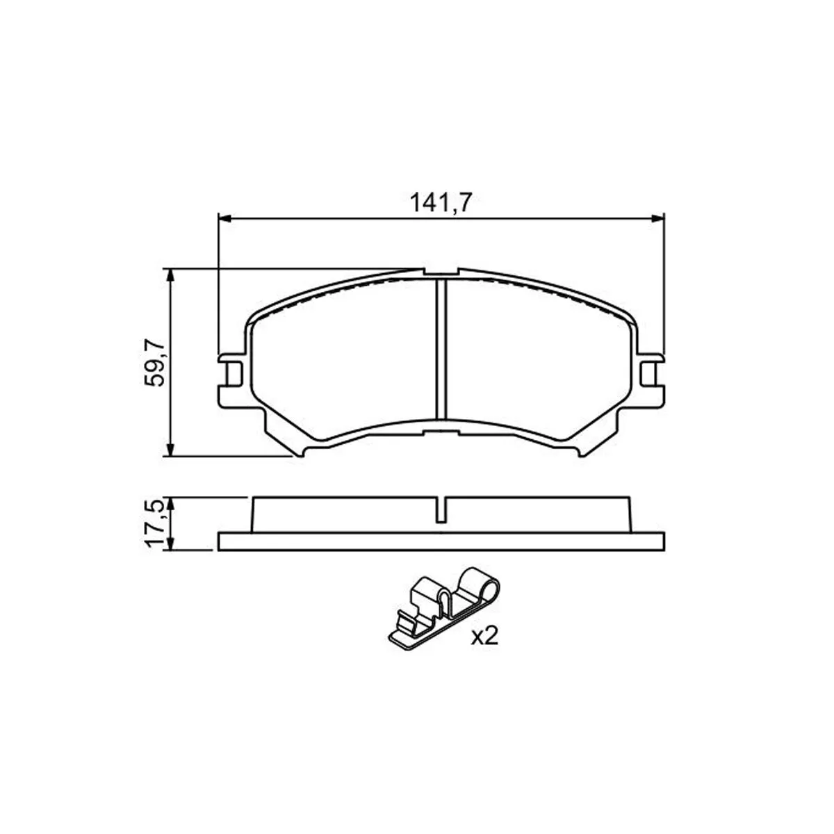 BOSCH Bremsuklossasett framan Nissan/Renault, BP1735