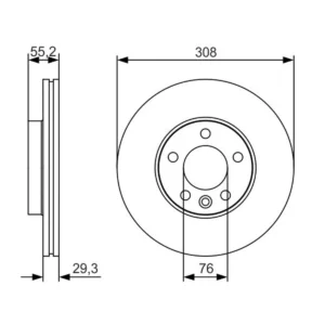 BOSCH Bremsudiskur framan 308mm, 0 986 479 R84, vörumynd 2