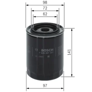 Málateikning af Bosch P 7321 olíusíu