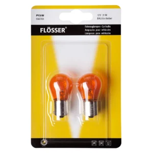 Flösser Pera 21W 12V BAU15s GUL Blister 2 stk
