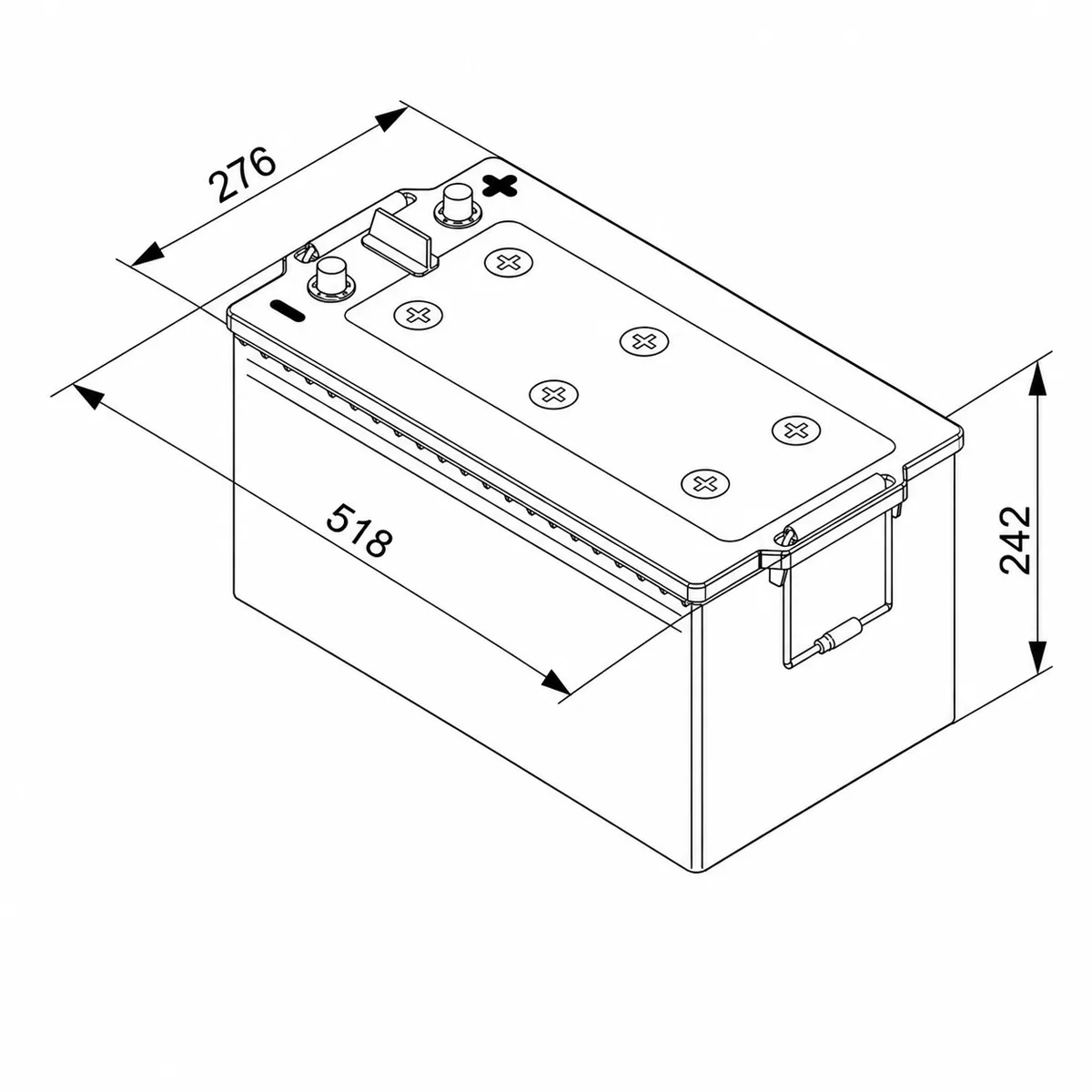 Rafgeymir Bosch 12V 225Ah / 1150A Silver – mynd 2