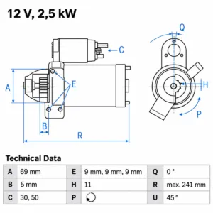 Startari Bosch 12V 2,2kW (R) - Image 3