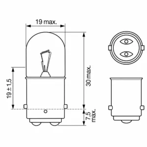 Alternative view of Pera 5W 24V Trucklight BA15s