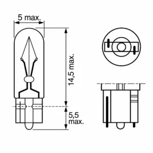 Alternative view of Pera 1,2W 12V ECO W2x4,6d T5