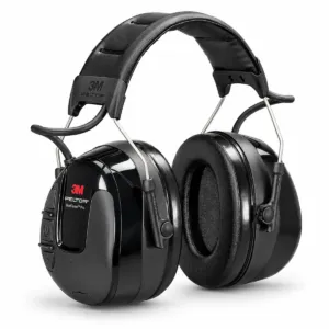 Svartar 3M PELTOR WorkTunes Pro HRXS221A AM/FM heyrnarhlífar á höfuðspöng